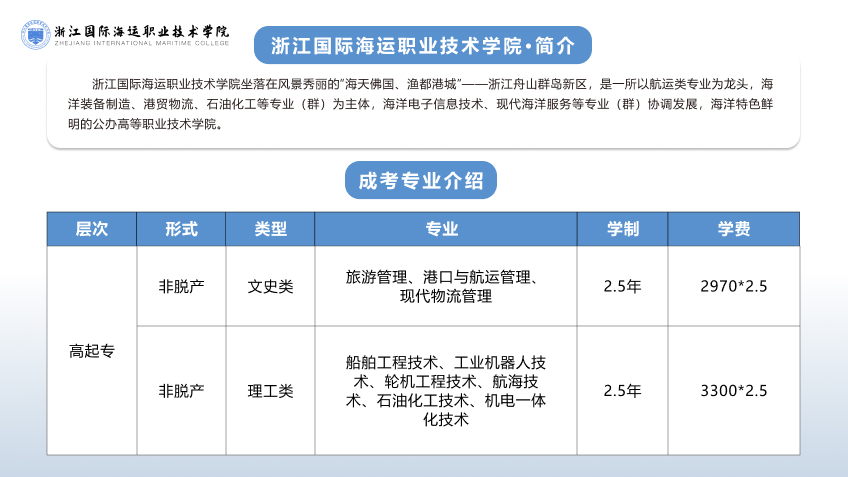 浙江国际海运职业技术学院成考招生